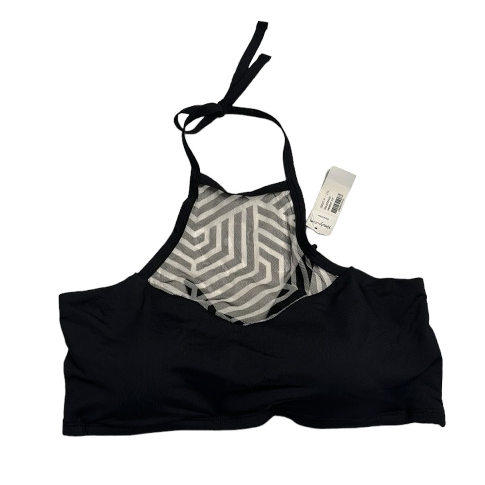 NWT YANDY BLACK & ZEBRA MESH BIKINI TOP